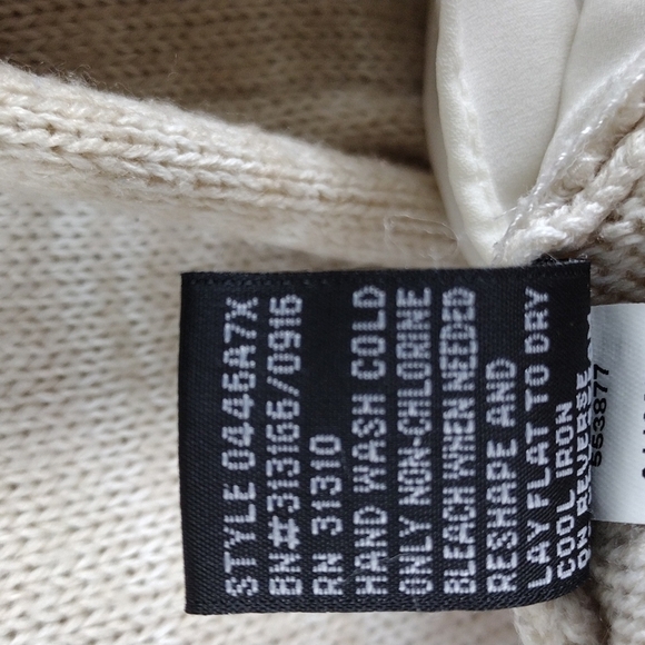 𝅺ab Studio Wheat Scoop Neckline Long Sleeve Layered Shirt Crochet Hem Sweater - Picture 7 of 12